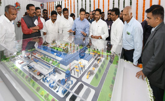 In Pictures AP CM YS Jagan Sajjan Jindal Lay Foundation Stone For