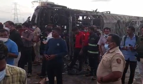 26 Perish In Sleep As Bus Catches Fire On Nagpur Mumbai Super