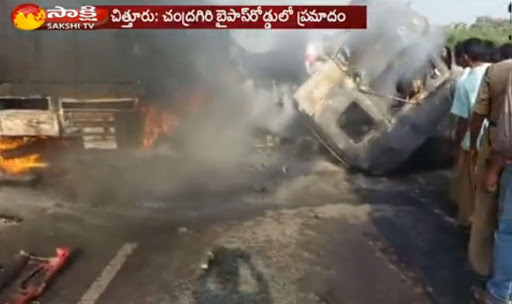 Two Lorries Catch Fire After Ramming Into One Another