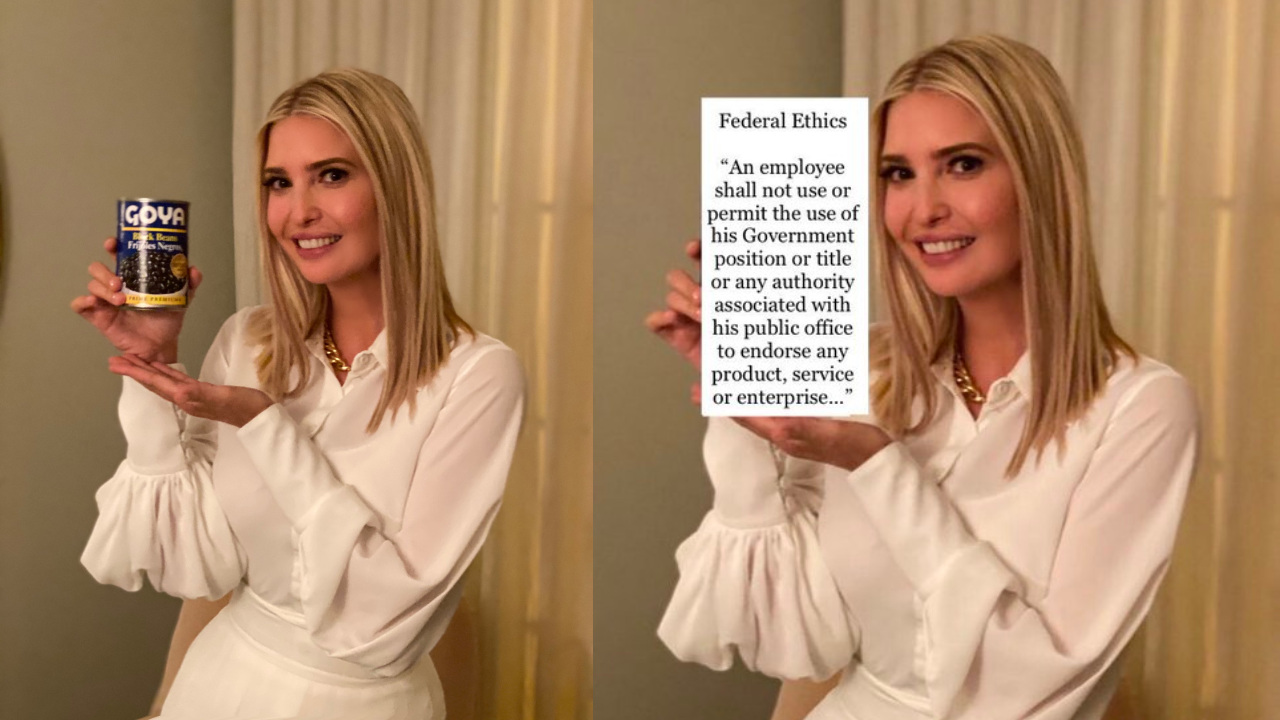 Ivanka Trump Holding A Can Of Beans Of Goya Foods Faces Backlash On ...