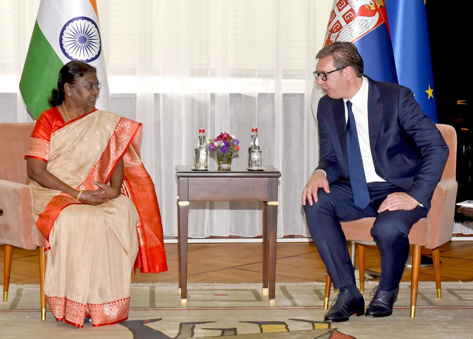 President Murmu Holds Talks With Serbian Counterpart Vucic