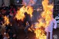 Congress workers catch fire while burning Modi&#039;s effigy - Sakshi Post