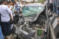 Shravil’s car fell on this Santro - Sakshi Post