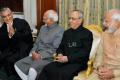 CJI Thakur, Vice President Hamid Ansari, President Pranab Mukherji, PM Modi - Sakshi Post