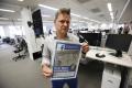 Editor Espen Egil Hansen of Norway’s largest newspaper ‘Aftenposten’ with an open letter to Facebook’s CEO Mark Zuckerberg published on the newspaper’s front page. - Sakshi Post