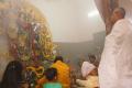 President Pranab Mukherjee participating in the Durga puja, at Miriti, Birbhum, West Bengal. - Sakshi Post