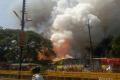 A major fire broke out in a temporary firecrackers market in Aurangabad on Saturday morning, destroying over 200 big and small shops and over 50 vehicles. - Sakshi Post