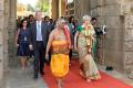 May visited the temple on the final day of a three-day trade mission - Sakshi Post