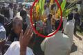 The Minister escaped with minor injuries after falling off a bullock cart. - Sakshi Post