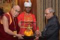 Pranab Mukherjee greets Dalai Lama - Sakshi Post