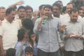 YS Jagan Mohan Reddy speaks to farmers who lost their lands for capital construction at Kanakadurga Varadhi in Vijayawada on Thursday. - Sakshi Post