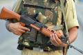 A paramilitary soldier with the INSAS rifle - Sakshi Post