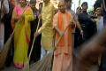 Yogi Adityanath wields the broom in Lucknow - Sakshi Post