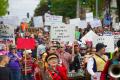 Several thousand people in New York marched demanding an independent investigation of possible ties between President Donald Trump and the Russian government. - Sakshi Post