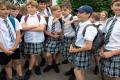 Boys from ISCA Academy dressed in skirts - Sakshi Post