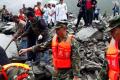 The landslide from a high part of a mountain in Aba prefecture hit Xinmo Village in Maoxian County, blocking a 2km section of river and burying 1,600 meters of road - Sakshi Post