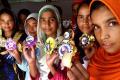 Muslim Girls of Marora (Popular as Trump village) in Mewat, Haryana showing their ‘Trump rakhis’ which they sent to the US President on Raksha Bandhan - Sakshi Post