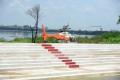 The crashed helicopter of Thumby Aviation near Necklace Road, on Thursday. - Sakshi Post