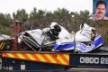 The mangled remains of the mini bus and (insert) the India-born driver Cyriac Joseph who was killed in the crash in Buckinghamshire, UK. - Sakshi Post