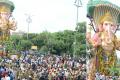 Khairatabad Ganesha being taken in procession for Nimajjanam on Tuesday - Sakshi Post