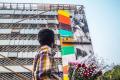 Brazilian street artist Eduardo Kobra’s mural at Churchgate Station - Sakshi Post