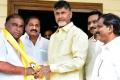 Chandrababu welcoming YSRCP legislator from Kodumuru Mani Gandhi into the TDP. - Sakshi Post