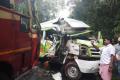 Andhra Pradesh police van which was hit by Kerala RTC bus - Sakshi Post