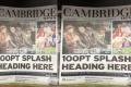 Cambridge News published the paper without a headline on its very front page - Sakshi Post