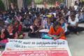 Protesting fee hike, the CBIT students continued to stage a dharna on Monday in front of the college at Gandipet in Hyderabad.&amp;amp;nbsp; - Sakshi Post