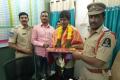 Auto driver Mirza Mohammed was felicitated by SR Nagar police, on Wednesday. - Sakshi Post