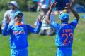 India’s Shubman Gill (L) celebrates catching Pakistan’s Hassan Khan with teammate Shivam Mavi during the ICC U19 World Cup semi-final between India and Pakistan at Hagley Oval in Christchurch on January 30, 2018.&amp;amp;nbsp;&amp;lt;a href=&amp; - Sakshi Post