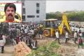 Tense atmosphere prevailed at BRTS Road, on Tuesday, after Telugu Desam MLA Bonda Uma Maheshwar Rao‘s men tried to takeover government college land. - Sakshi Post