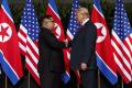 US President Donald Trump and the North Korean Supreme Leader Kim Jong-Un shake hands - Sakshi Post