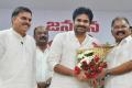 JSP leader N Manohar,JSP Chief Pawan Kalyan welcoming Pasupuleti Balaraju into the party&amp;amp;nbsp; - Sakshi Post