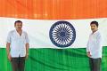 R Satyanarayana made an 8ft x 12 ft National Flag  without a stitch - Sakshi Post