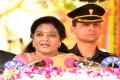 Telangana Governor Tamilisai Soundararajan addressing the gathering on the occasion of Republic Day. - Sakshi Post