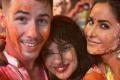 Nick Jonas, Priyanka Chopra and Katrina Kaif at Holi celebrations - Sakshi Post