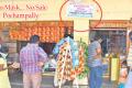 Shops at Pochampally with ‘No Mask- No Sale ‘flexi banners - Sakshi Post