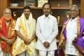 Newly elected MLCs Goreti Venkann,Baswaraju Saraiah,Boggarapu Dayanand with Telangana CM KCR - Sakshi Post