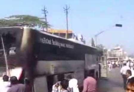 APSRTC bus carrying 45 people catches fire in Medak - Sakshi Post