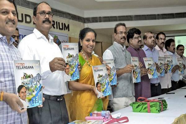 Nizamabad MP Kavitha released Make in Telangana, a monthly magazine from Telangana Industrialists’ Federation (TIF). - Sakshi Post