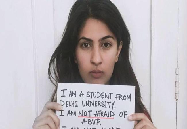 Delhi University student Gurmehar Kaur - Sakshi Post