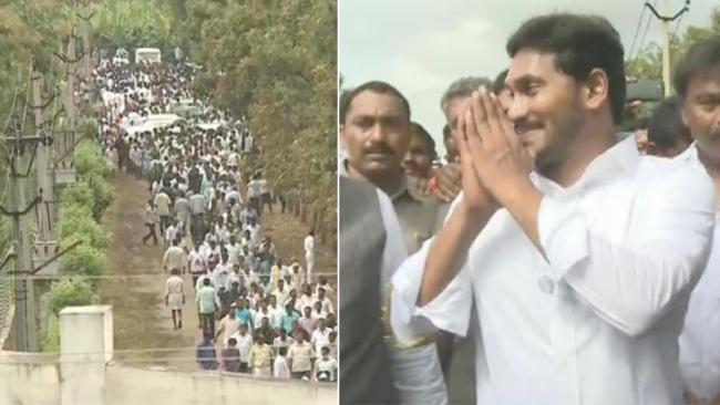 YS Jagan addresses a mammoth gathering at Idupulapaya after launching #PrajaSankalpaYatra on Monday - Sakshi Post