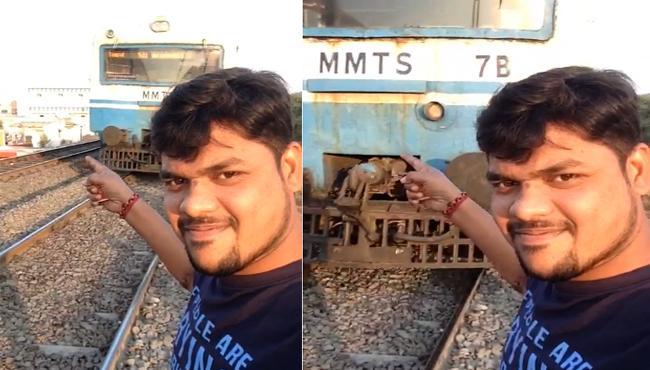 By the time he realised the train was very close, he was mowed down, and was thrown away from the tracks. - Sakshi Post