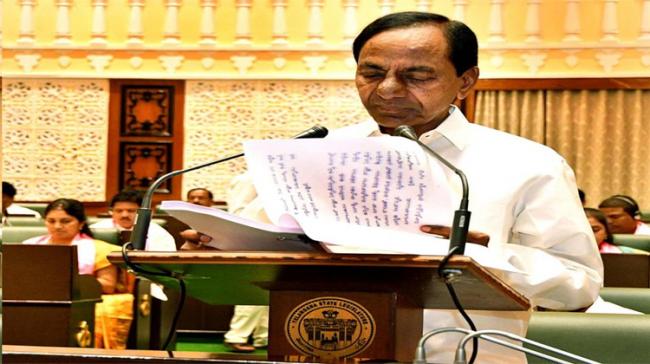 Telangana CM K Chandrasekhar Rao presenting the vote-on-account budget for 2019-20 in the legislative assembly.(Twitter) - Sakshi Post