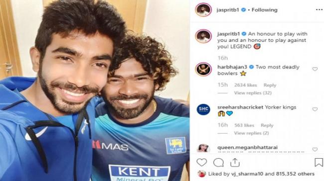 Honour To Play With You And Against You: Bumrah Tells Malinga - Sakshi Post