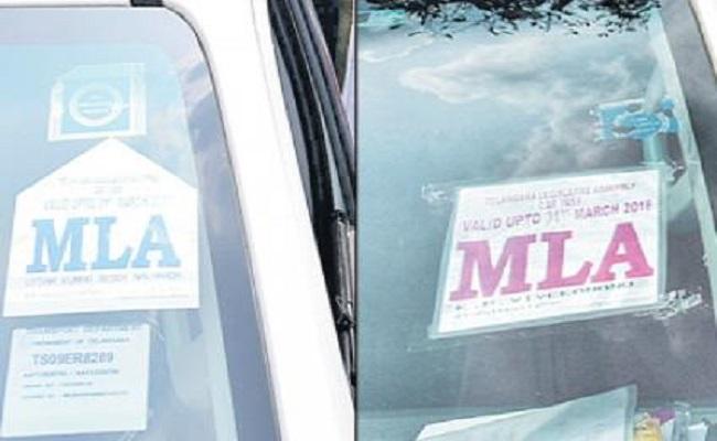 Hyderabad Vehicles With MLA, MP Stickers Under The Radar - Sakshi Post